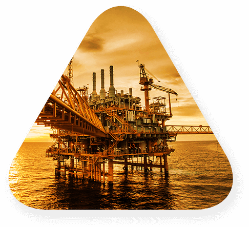 Industrial oil rig at sunset