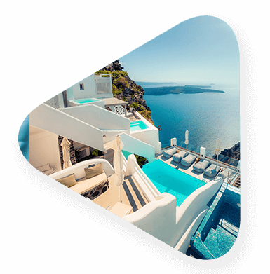 A hotel over looking the water