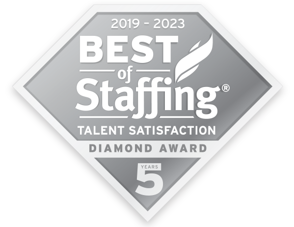 2019-2023 Best of Staffing Talent Satisfaction Diamond Award 5 Years