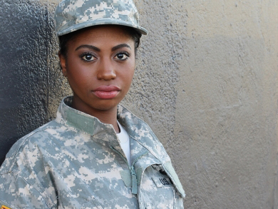 young female in the military