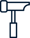 icon: outline of a hammer