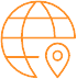 icon of globe with location icon