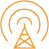orange telecom design, implementation and operations icon depicted as a cellular tower