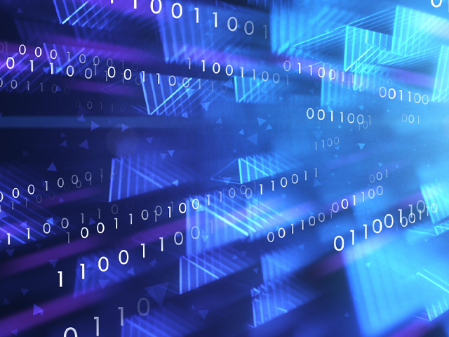 binary code on computer monitor screen background representing machine learning