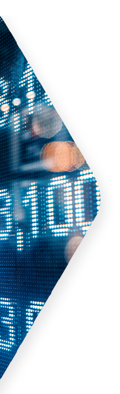 financial data displayed on digital screen