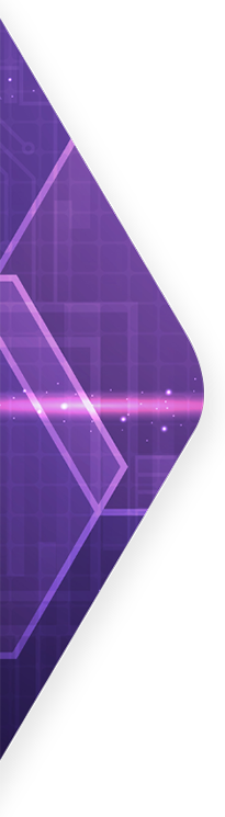 Triangle showing a line of light intersecting a purple grid like connecting directly to customers through content