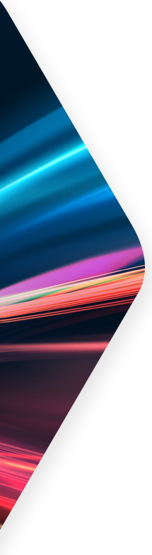 Narrow triangle with multicolored streaks of light