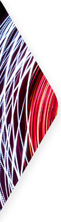 Abstract lines of white, orange, yellow, and purple light on a dark background