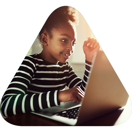 young girl using a laptop