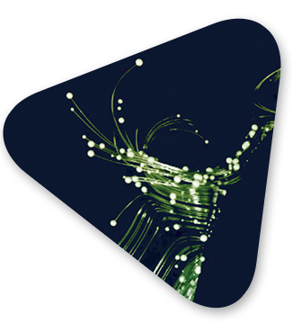 Green lights on blue background signifying customers co-creating their digital transformation vision