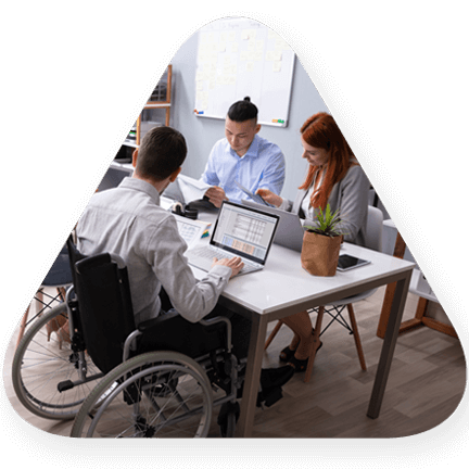 small snapshot of diverse workplace filled with a diverse group of professionals