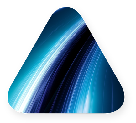 Black and blue triangle streaked with white light