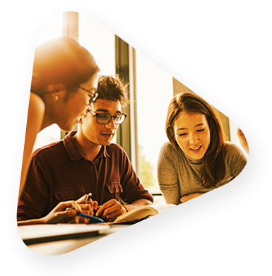 three interns discussing internship program