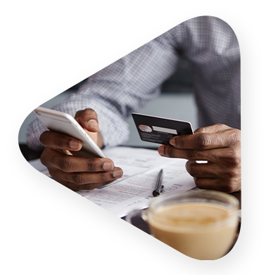 man reviewing mobile investments and bank accounts