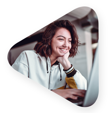 young woman working on a laptop interactiving with the new cloud based system