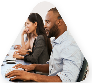 diverse group of customer service agents