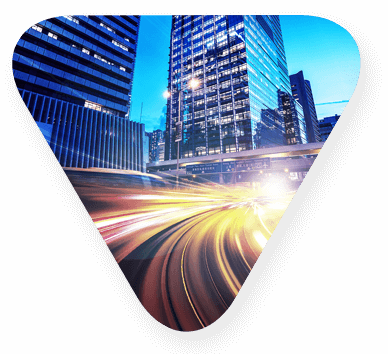 Lightstream over urban street providing partnership at light speed
