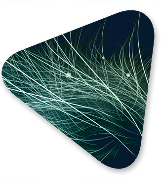 Converging lights on a dark background alluding to people, process, and technology converging to drive digital transformation