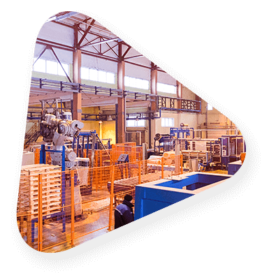 sideways triangle of a warehouse view