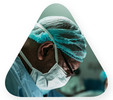 medical professional performing a sterile procedure
