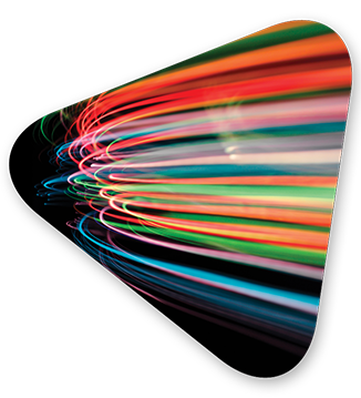 Multicolored lines of light loop on a dark background alluding to connecting to customers through content