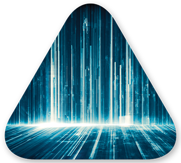Cascade of white light onto a dark blue background