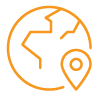 Global geographic footprint icon