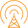 orange telecom design, implementation and operations icon depicted as a cellular tower
