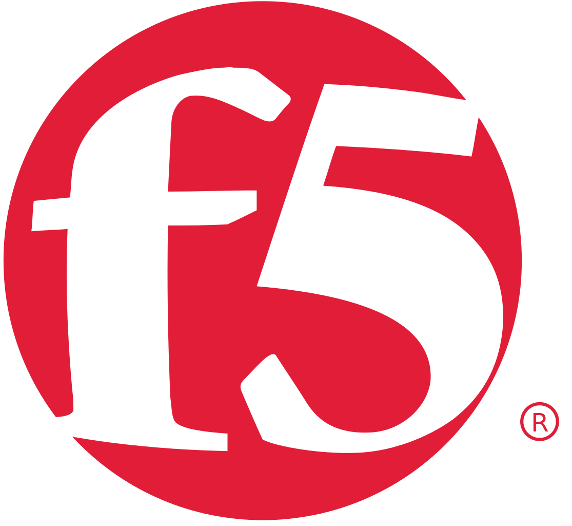 red and white f5 logo
