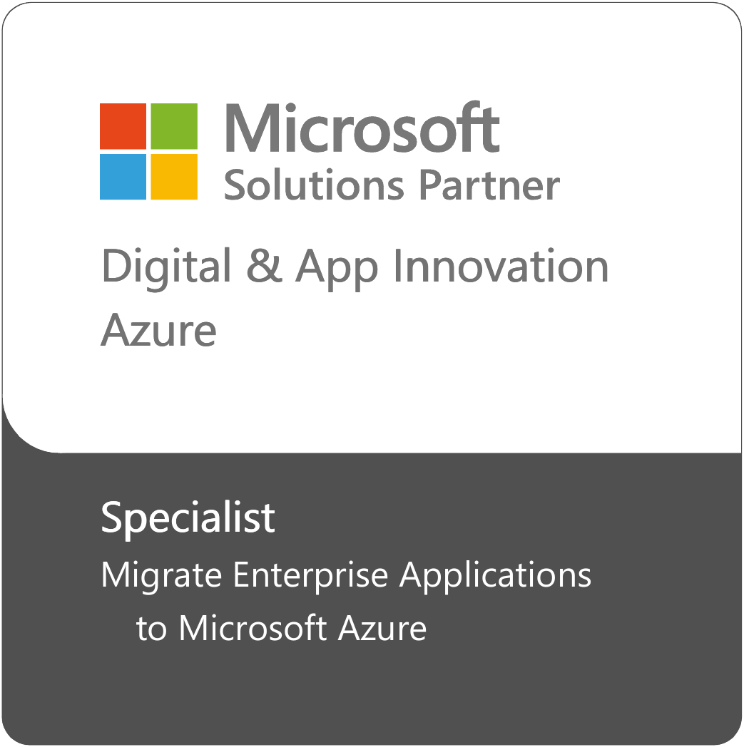 Microsoft Solutions Partner Badge – Digital and App Innovation Azure – Specialist – Migrate Enterprise Applications to Microsoft Azure