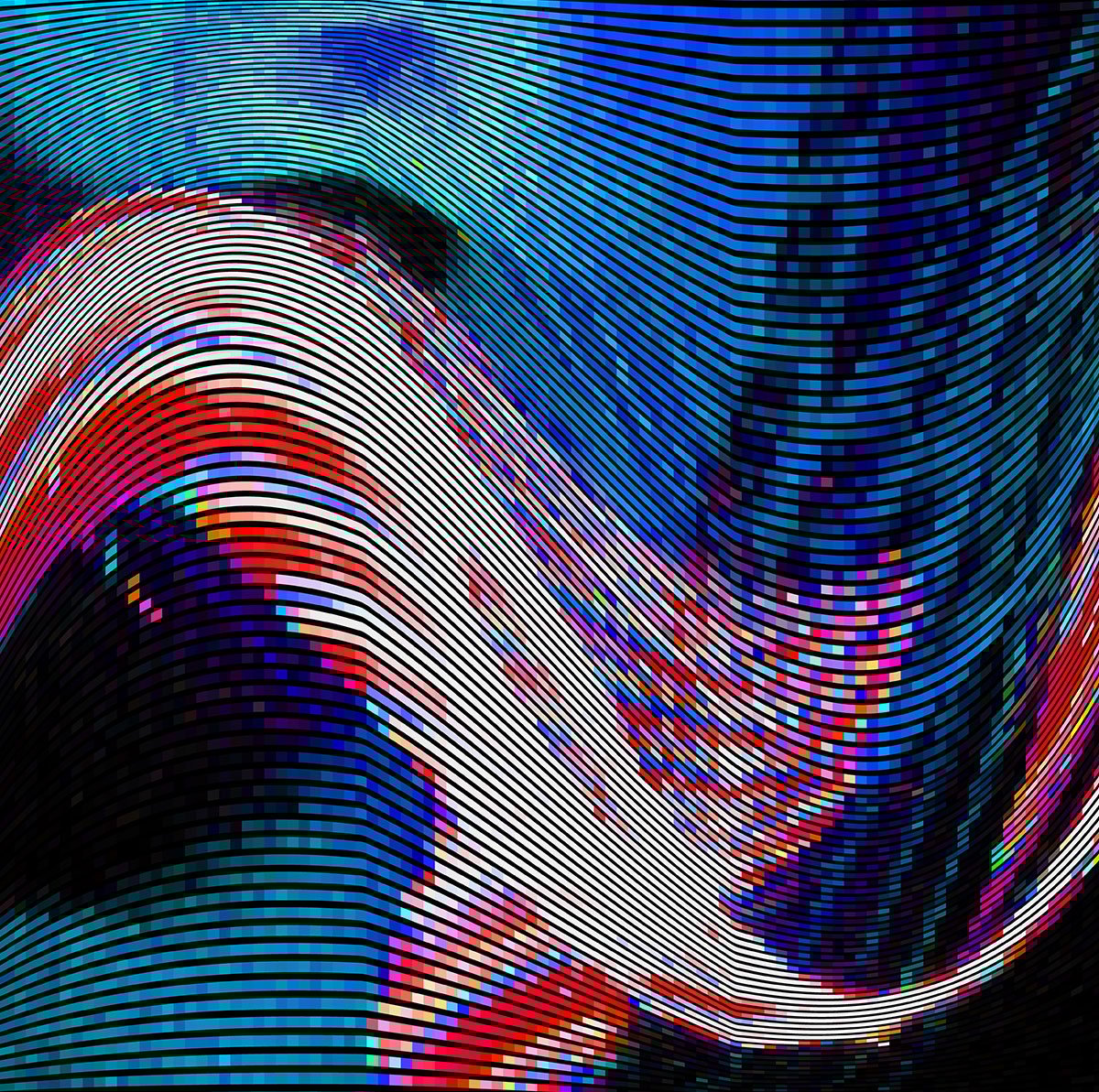 Abstract background with glitch effect, distortion texture, wave color lines