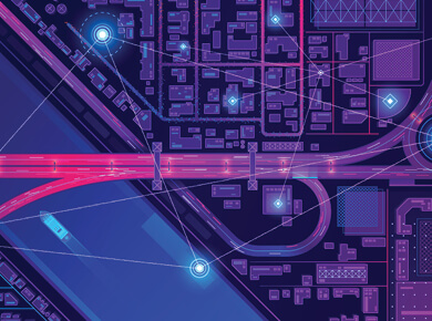 Overhead map of highways leading to the right workforce for the 5G revolution