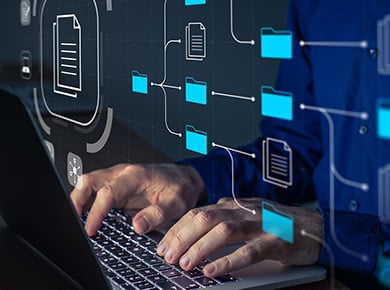 Document management system being setup on a computer