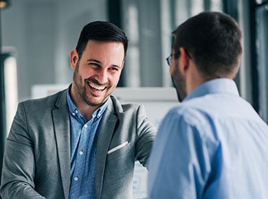 Picture of two men talking