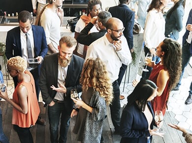 looking down at modern networking group