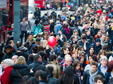 busy crowd on a city street