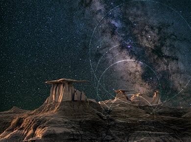 evening sky filled with clouds over natural structures representing cloud first technology