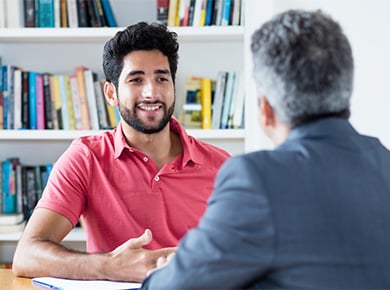Two people having a conversation