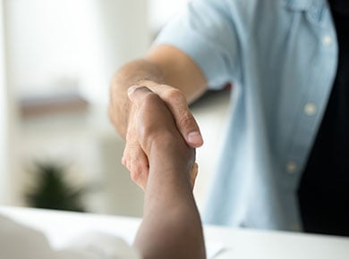 Close up of handshake