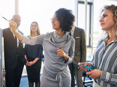 a group whiteboarding