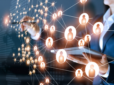 person pointing at networking  diagram