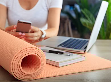 Yoga mat and computer