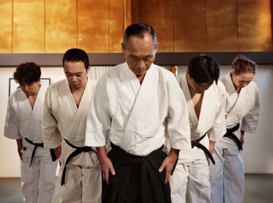 dojo environment featuring Japanese martial artists
