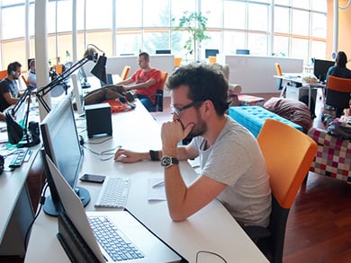 modern professional male works at cool job