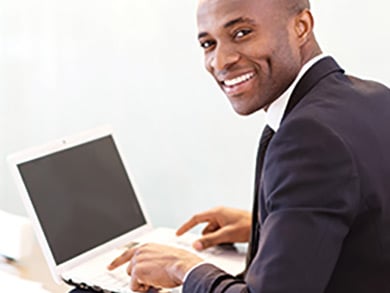 businessman at laptop