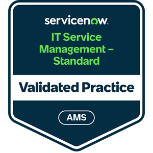 servicenow IT Service Management – Standard Validated Practice AMS Badge
