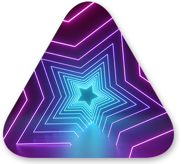Neon star light tunnel