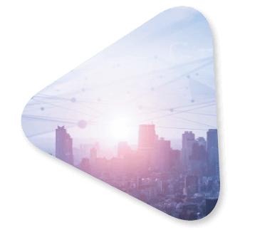 connected cityscape in triangle