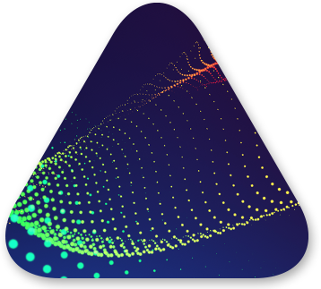 triangle with abstract imagery representing digital transformation
