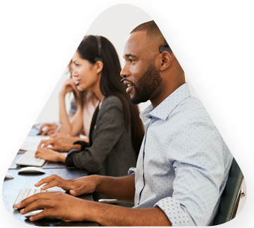 diverse group of customer service agents